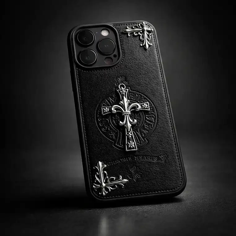 خرید قاب آیفون chrome hearts مدل صلیب بزرگ /ارسال فوری از شیک فانتزی