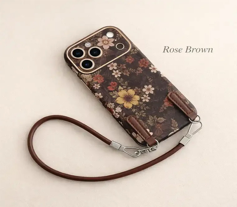 خرید قاب آیفون مدل rose brown /ارسال فوری از شیک فانتزی