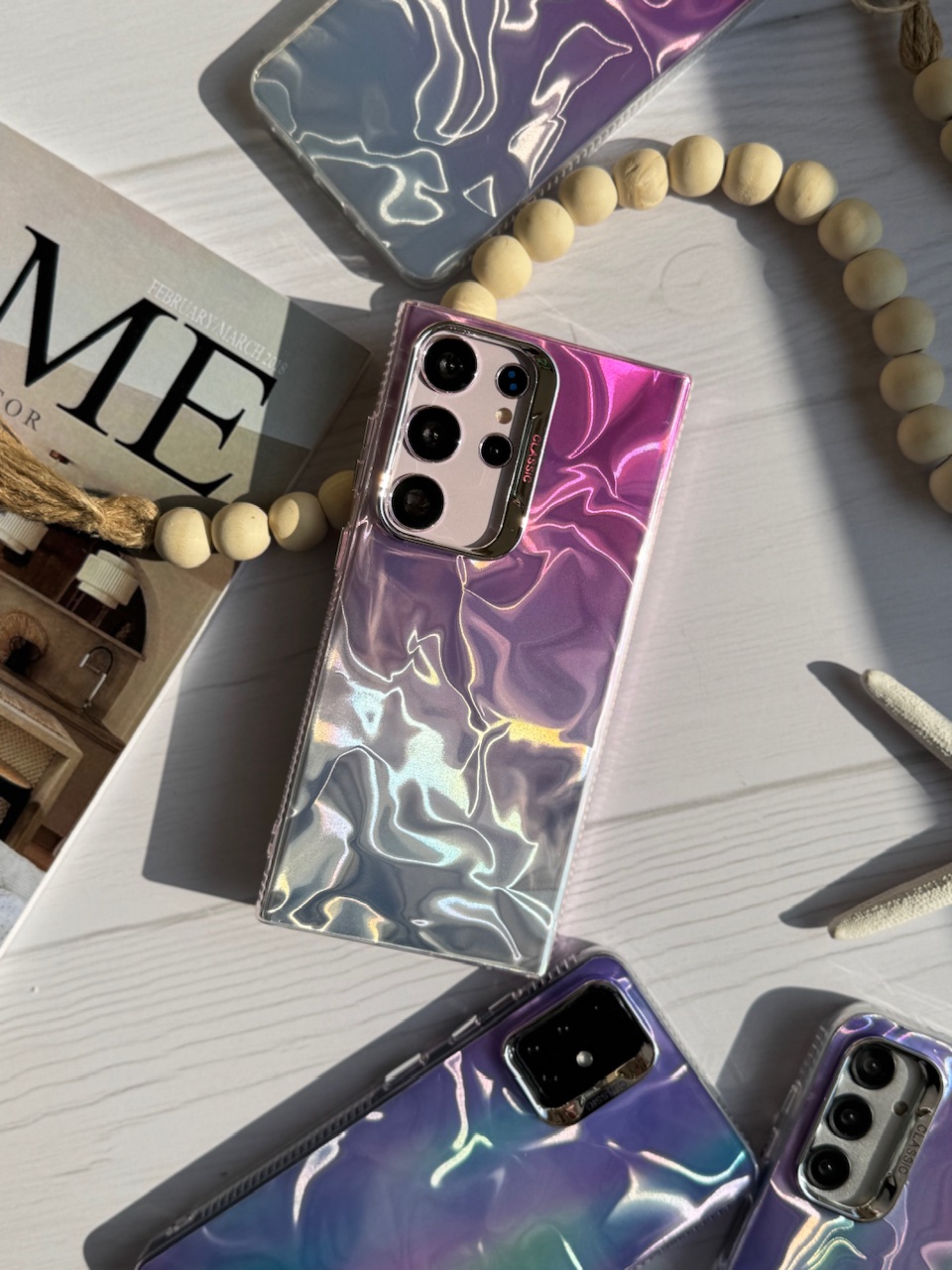 قاب گوشی آیفون سامسونگ شیائومی مدل موج آبنباتی سامسونگ و شیائومی