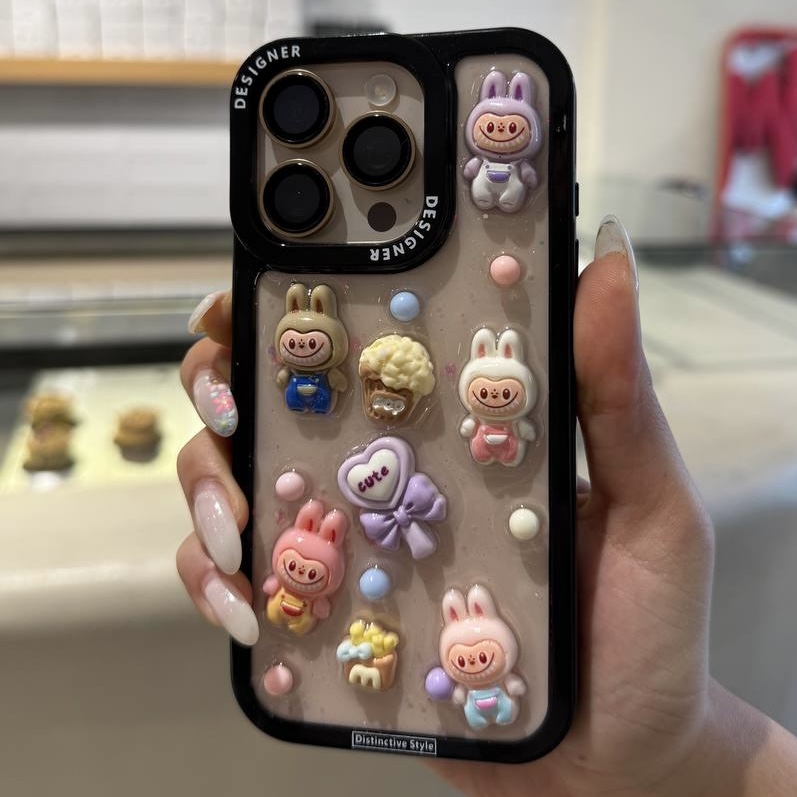 قاب گوشی آیفون مدل لبوبو برجسته ُشفاف کد T