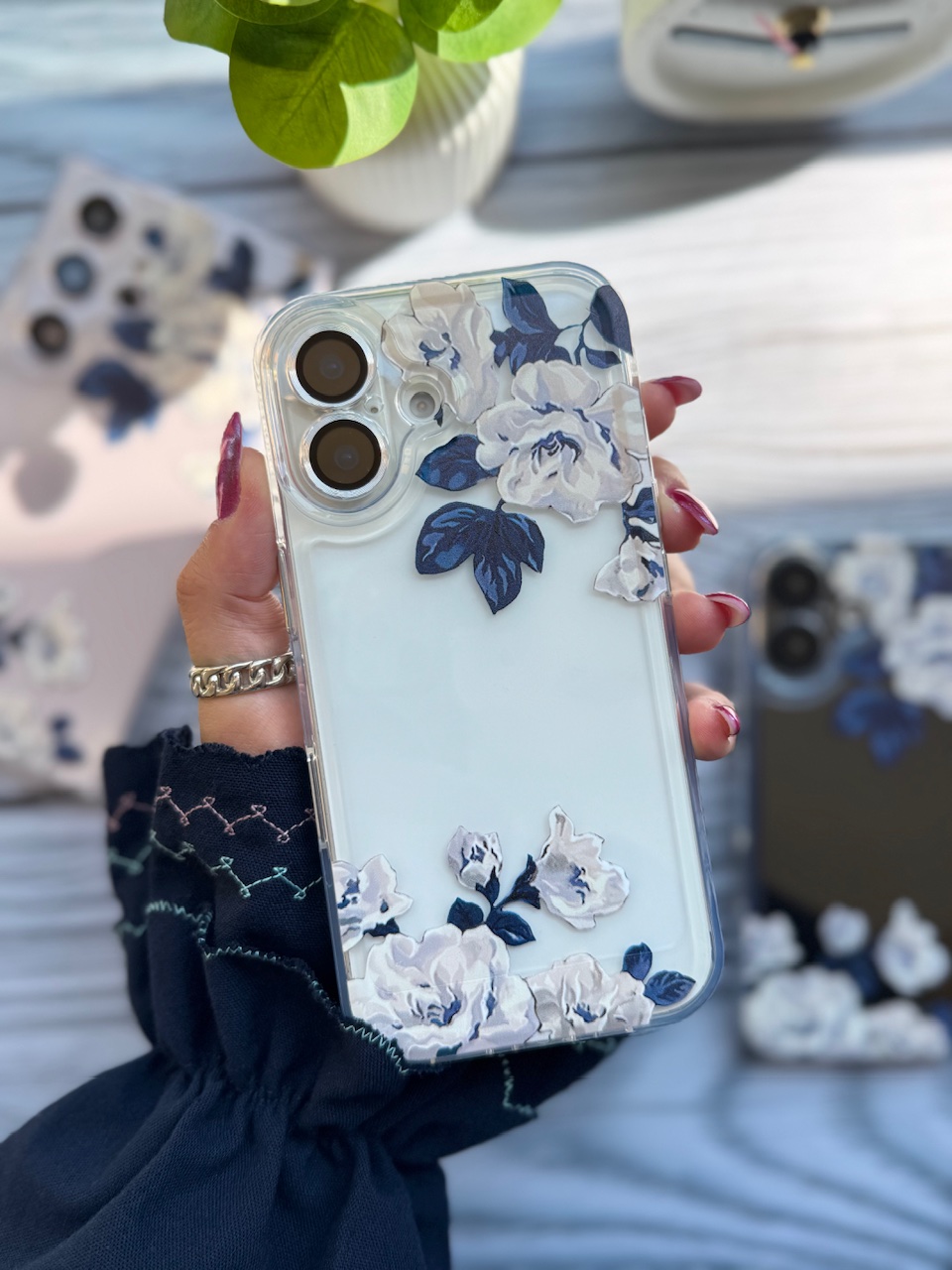 قاب گوشی آیفون سامسونگ شیائومی مدل White Rose