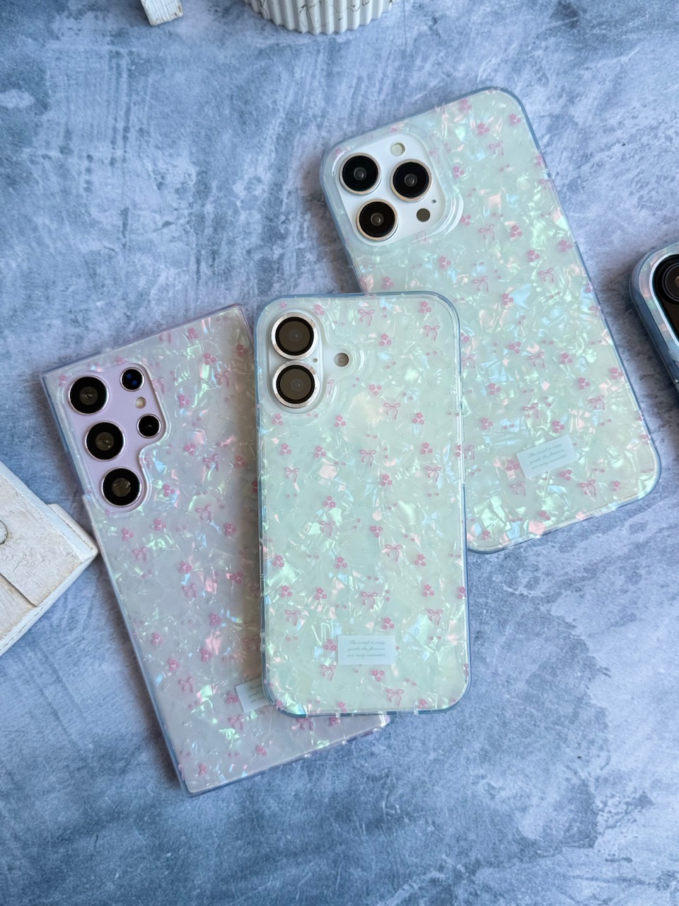 قاب گوشی سامسونگ و شیائومی مدل یخی ریبون و گل