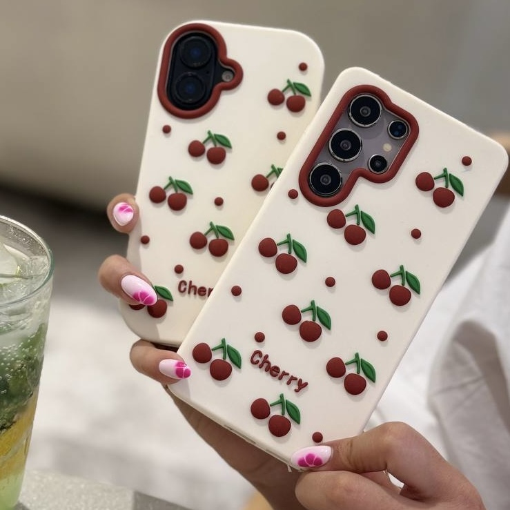 قاب گوشی آیفون سامسونگ شیائومی مدل آلبالو ریز سیلیکونی کد T