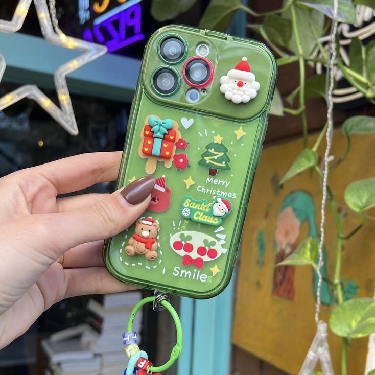قاب گوشی آیفون مدل کریسمس سبز کد T