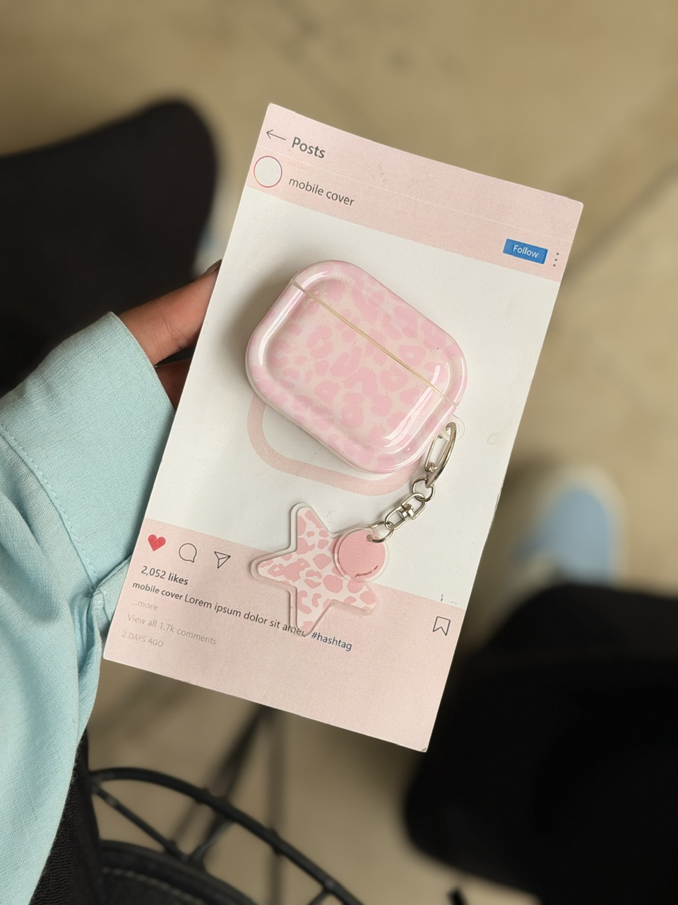 ایرپاد ست Minimal Leopard پلنگی مینیمال با آویز مناسب آیفون